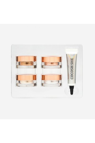 Cocosh She Deluxe Diamond Glitter 5-Piece Set & Primer, Body and Face Glitter Set and Primer, High Pigment, Long-Lasting All Day