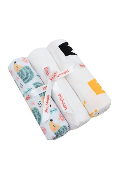 PRICHINDEL Set de 3 cârpe de muselină, coroane galbene și arici verde, bumbac...