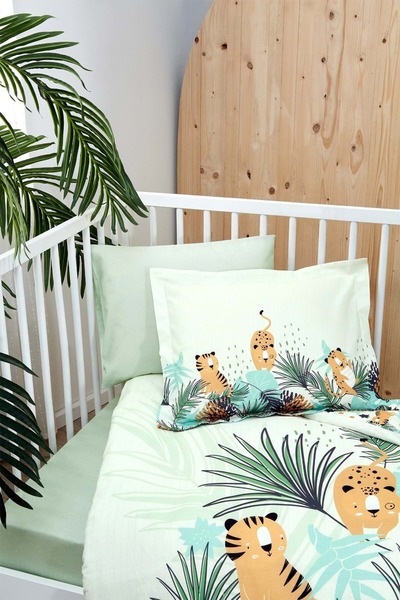 Özdilek Ranforce Baby Crib Bedding Set-Piccola Tigre Yellow