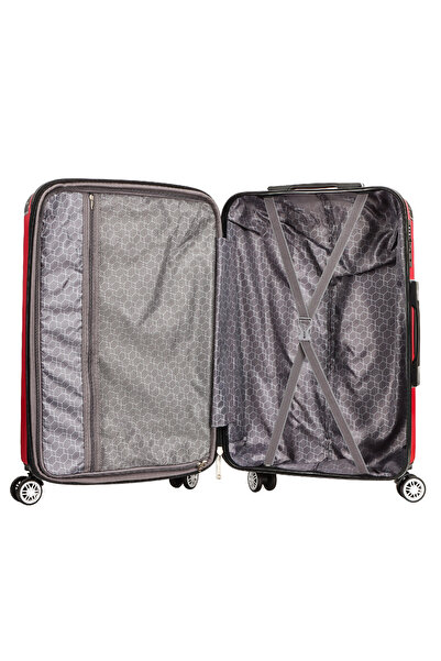 Madisson SW44103 medium extendable trolley, ABS, lock, 4 double wheels, 67 cm, red