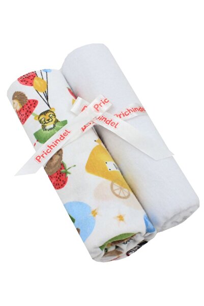 PRICHINDEL Set of 2 cotton flannel diapers, Welcome in the park, multicolor, 80 x 70 cm