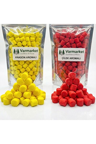 Asyaink Varmarket 2'li Avcı Seti: Sarı Anason + Kırmızı Çilek Sazan ve Yayın Hamuru (Toplam 160gr Hazır Kesm