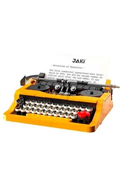 PopŞeker 1980 Model Typewriter Building Toy - Construction Set (255 Pieces) - Classic Typewriter Model!
