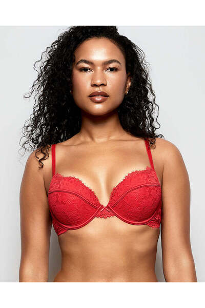 La senza حمالة صدر دانتيل من Up 2 Cup باللون الأحمر Cosmo