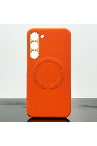 Samsung Kraft Case for S23, with MagSafe, -Leather, Orange