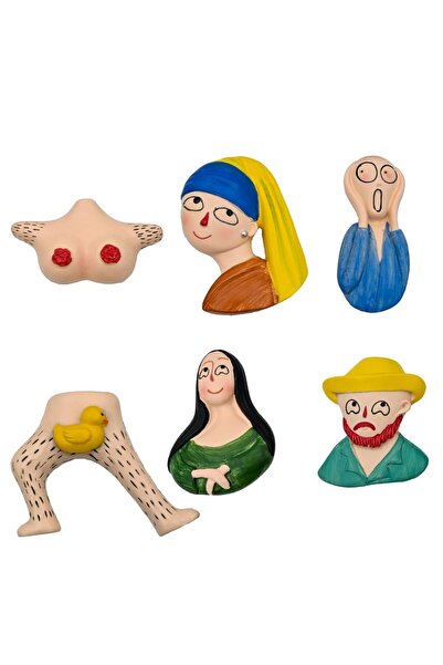 COOYA 6pcs Fridge Magnets Set,3D Resin Magnet Refrigerator Stickers, Cute Character Shaped Magnets Home Re