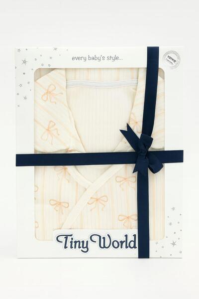 İpek Σετ πιτζάμες μαμάς και μωρού με μοτίβο φιόγκου σε κουτί-Σετ φόρμες για μωρά