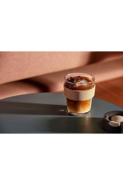 NALACAL Reusable Tempered Glass Coffee Cup - 12oz Travel Mug with Spill-Proof Lid