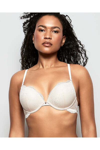 La senza حمالة صدر دافعة برباط كامل مقاس 2 كوب بلون عاجي فاتح