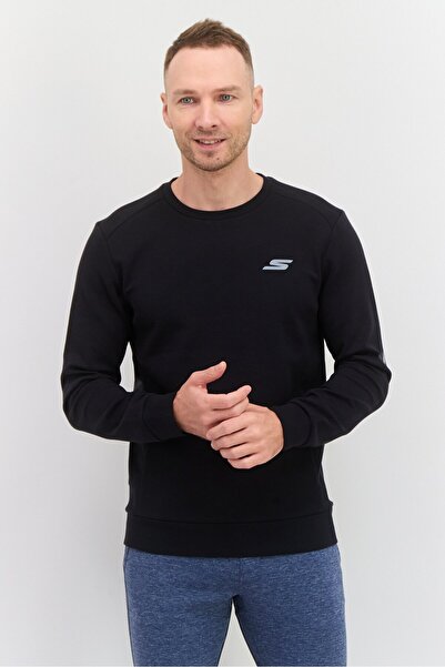 SKECHERS Men Regular Fit Long Sleeve Outdoor Sweatshirt, Black
