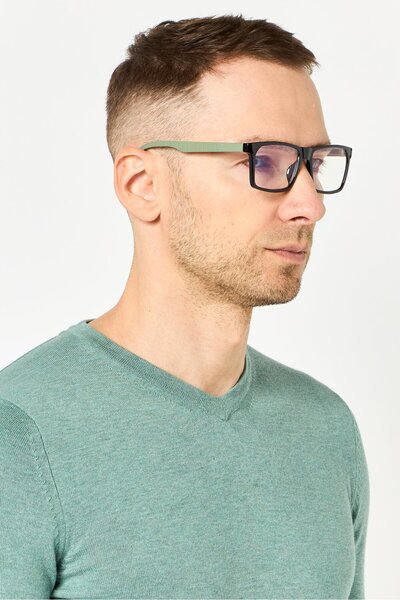 A & A Glasses Men WR-S6194S Rectangular Reading Glasses, Black