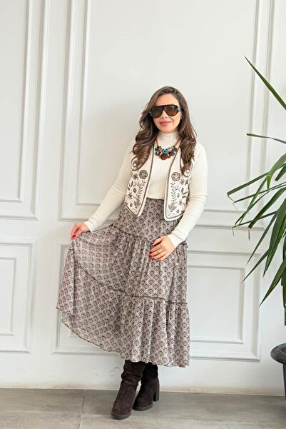 Yağmur Butik Fusta din șifon cu model