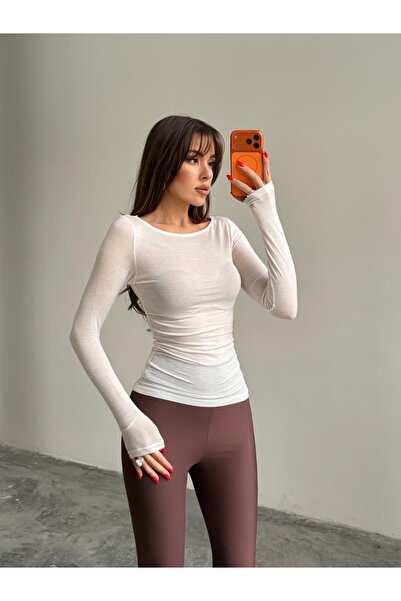 mydukkan.co Transparent Blouse with Gathered Sides