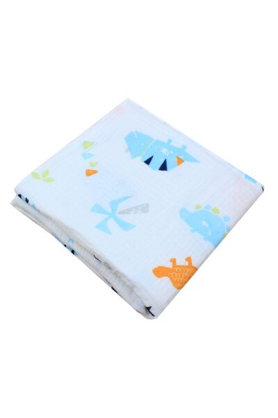 PRICHINDEL Pânză de muselină, Dinozauri, 80 x 67 cm, albă