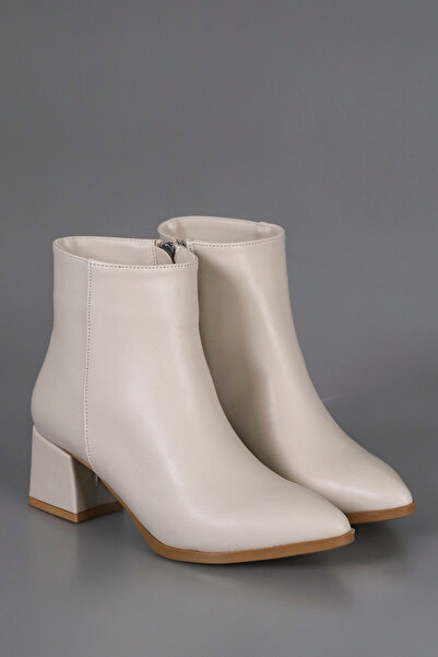 kajal ayakkabı ALS 211 Yan Fermuarlı Alçak Topuklu Yarım Bot