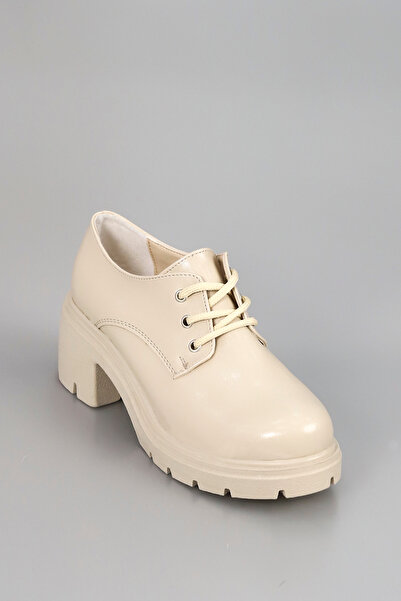 kajal ayakkabı Jvl 023 Lace-Up Thick Heeled Loafer