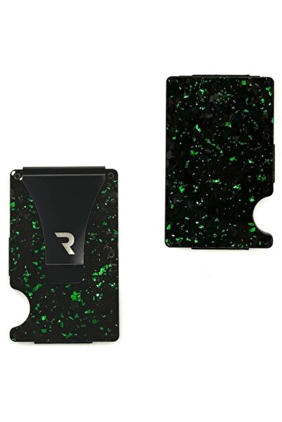 RAVADINO Ravaldi™ Carbon Fiber Card Wallet, RFID Anti-Theft, Unisex, Black/Green