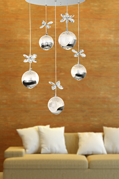 Begüsa Neron 5.Li Avize Krom Kaplama