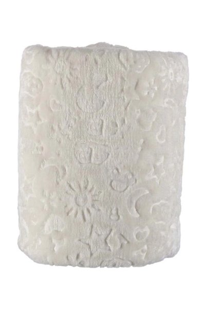 GOLDEN SPRING Embossed Plush Blanket 90×110 cm Note: (Seasonal Thin) Ecru