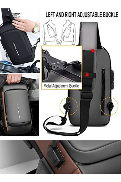 FASHION Unisex Waterproof Oxford Chest Bag with Password Lock, Lightweight and Comfortable for Travel