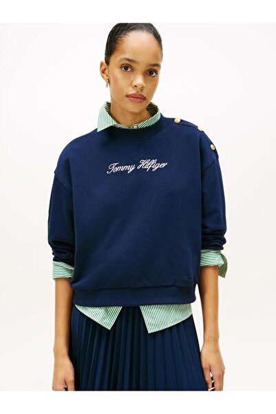 Tommy Hilfiger Gold Btn Script Terry Swtsrt