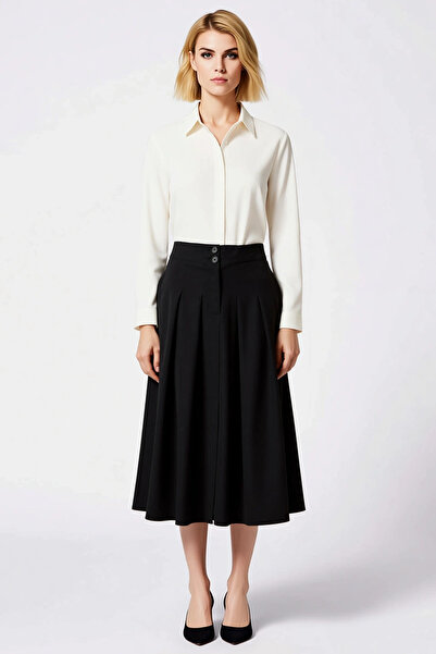 BENERLY Women's High Waist Pleated Maxi Skirt Functional Durable Quality Comf...