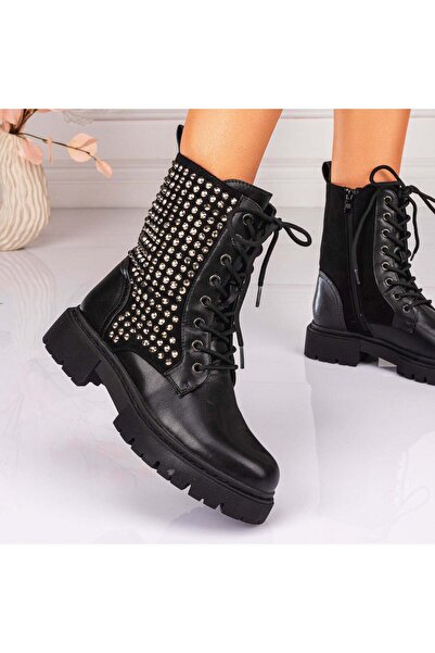 Lush Fashion Ghete Dama Negre din Piele Ecologica Cod: 1411-PA (L4)