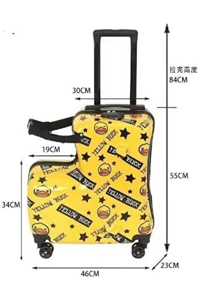 Generic Children Trolley Case Kids Ride-On Suitcase ABS 360° Silent Travel Bag