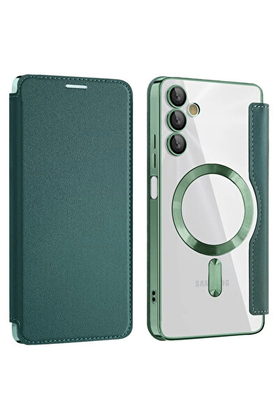 Samsung Husa pentru A05s (A057), Magnet, RFID protect, Leather, Chrome Edge, ...