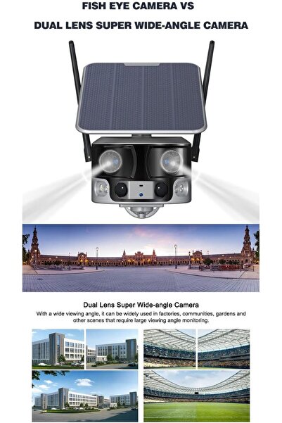 Generic CRONY Y6 WiFi Security Camera - 8MP 4K, 180° View, 18000mAh, IP66, Human Tracking