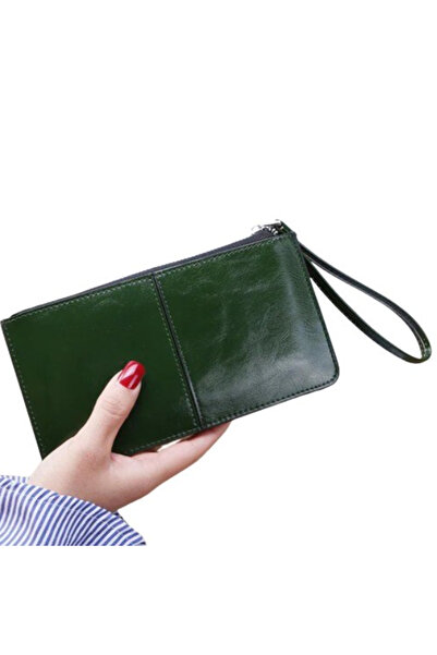 CRM Women's Wallet Leather Zip Wallet, Green, 21 x 11.5 cm