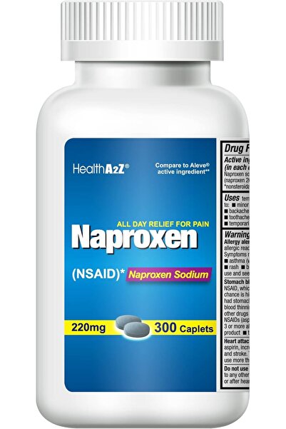 HealthA2Z نابروكسين الصوديوم ٢٢٠ ملغ، ٣٠٠ قرص - مسكن للألم وخافض للحرارة من مضادات الالتهاب غير الستيرويدية