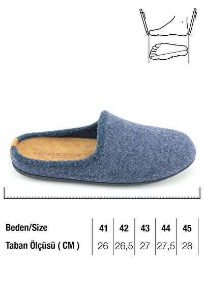 GEZER Men's Winter Slippers with Removable Insole, Genuine Leather, Pvc Sole, Felt Home Garden Slippers