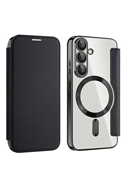 Samsung Θήκη για S25 (S931), Μαγνήτης, Προστασία RFID, Δέρμα, Χρωμιωμένη Άκρη...