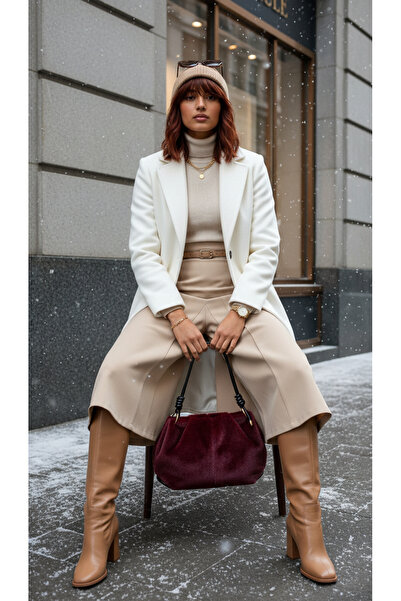 DMG Collection Geantă de mână și de umăr Massi Plush Vintage pentru femei, ro...