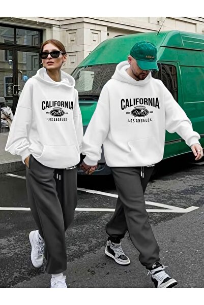 Flaubert Falubert-Unisex Printed N Oversized Sweatahırt -Sweatpants 2-Piece Set