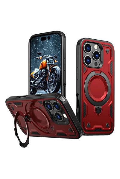 Apple Θήκη iPhone 16 Pro, MagRing, Πολλαπλής Γωνίας, Κόκκινη