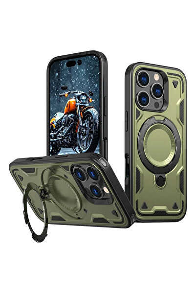 Apple Θήκη Hybrid Armor για iPhone 13 Pro, MagRing, MultiAngle, Χρώμα ελιάς