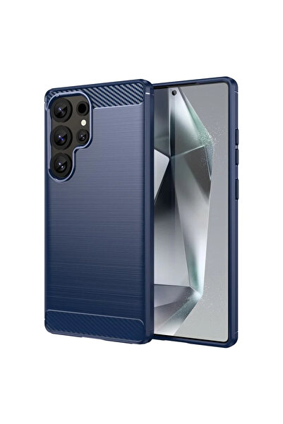 Samsung Θήκη με βούρτσα για S25 Ultra, TPU, μεταλλική εμφάνιση, μπλε