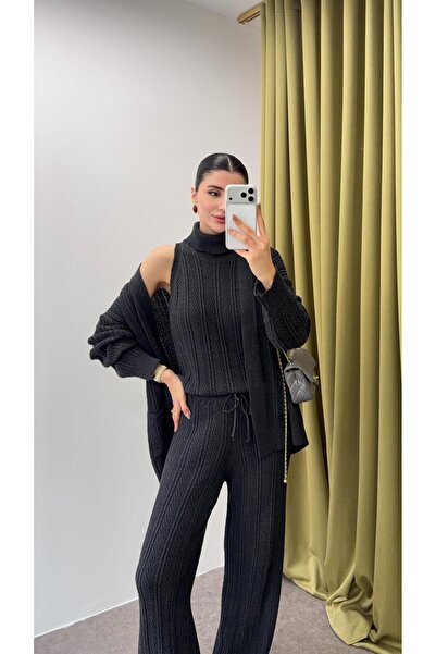 HAZELANNA Ripped Detailed Triple Anthracite Set