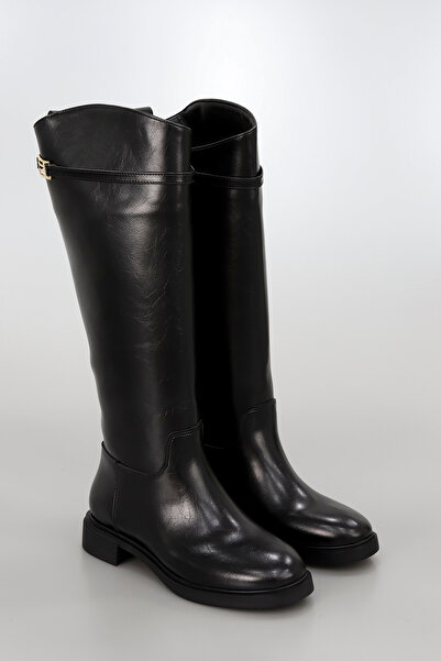 kajal ayakkabı Btbr09 Flat Bottom Non-Zippered Boots