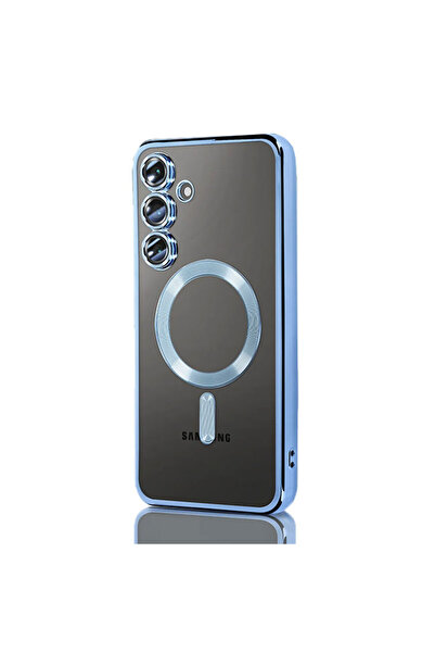 Samsung Επιμεταλλωμένη θήκη για S25 Ultra, MagCase, διαφανής TPU, μπλε πλαίσιο