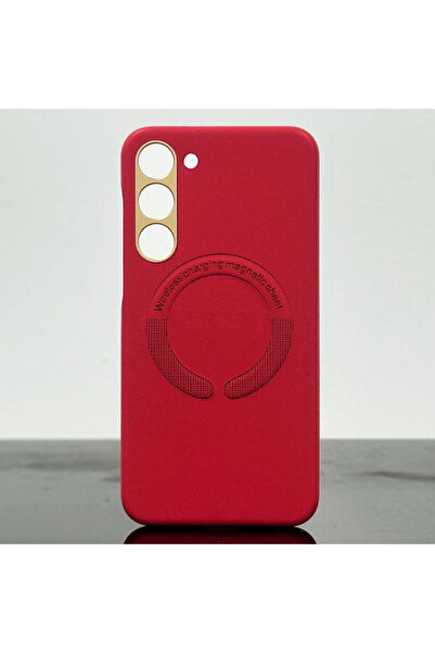 Samsung Husa Kraft pentru S23 Ultra, cu MagSafe, -Leather, Rosie