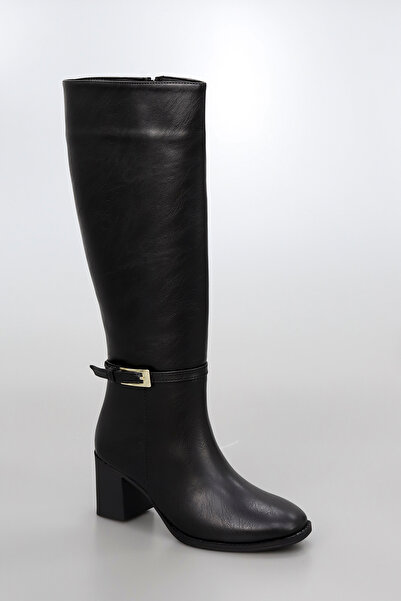kajal ayakkabı Btzk05 Belt Detail Zippered Boots