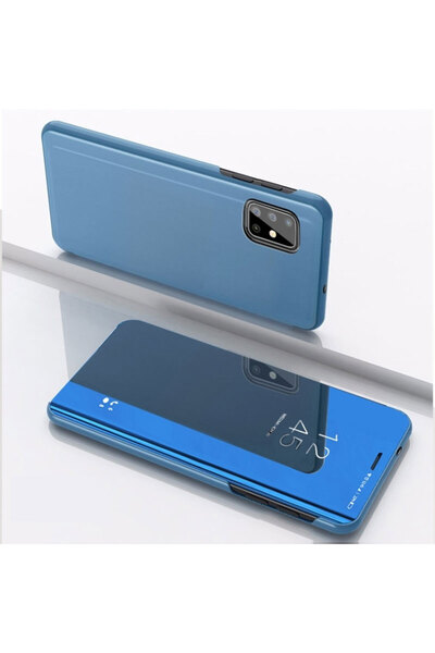Samsung Husa Mirror compatibila cu A21 - Flip Stand | Albastra