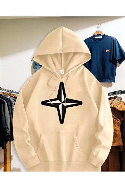 herkesemoda Φούτερ με κουκούλα με λεπτομέρεια εκτύπωσης