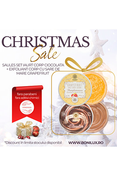 Saules Set Iaurt Corp Ciocolata + Exfoliant Corp cu Sare de Mare si Aroma de Grapefruit