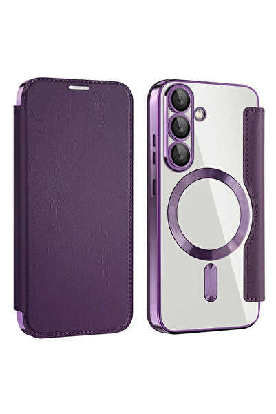 Samsung Husa MagFlip pentru S25 (S931), Magnet, RFID protect, Leather, Chrome...