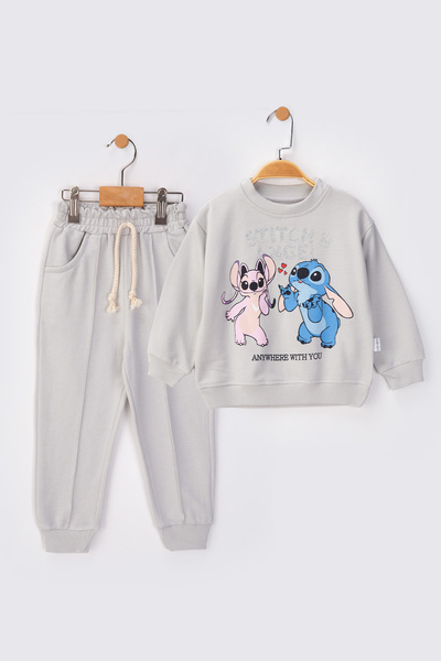 baby flamindo طقم رياضي موسمي للفتيات مطبوع بخيوط فضية مكون من خيطين