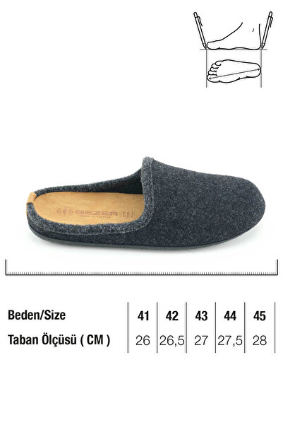 GEZER Men's Winter Slippers with Removable Insole, Genuine Leather, Pvc Sole, Felt Home Garden Slippers